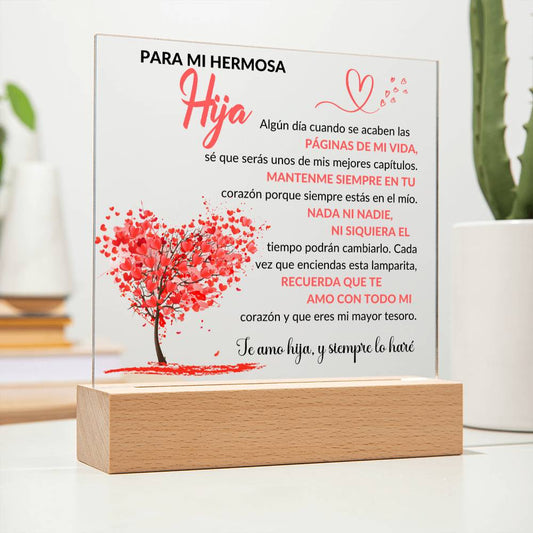 Lámpara con Mensaje de Amor para Hija