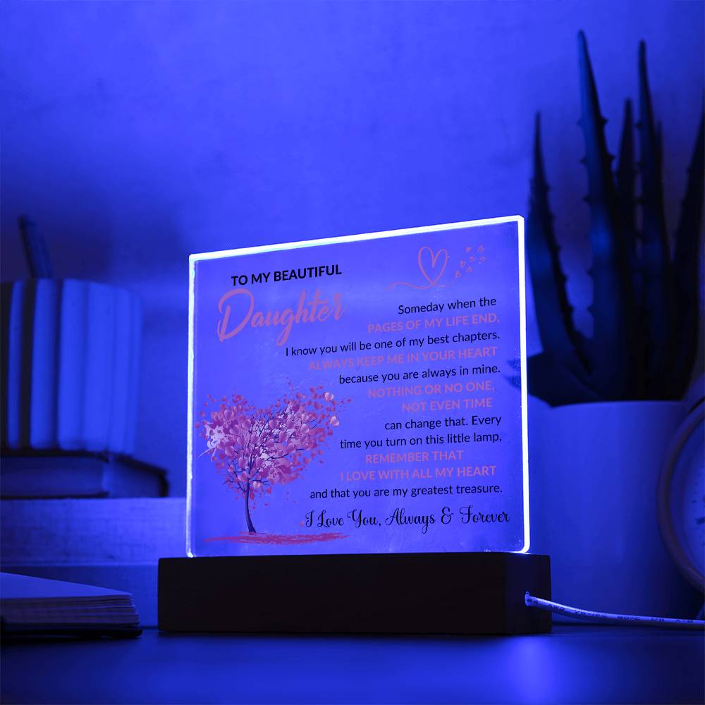 Daughter - Acrylic Lamp with Message of Love